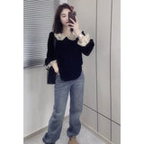 Under The Background 2025 Spring Shirt Small Fragrant French Doll Sweaty Loose Comfortable Temperament Long-Sleeved Top Temperament Elegant
