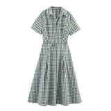 New Slim Lattice Shirt Dress 2507041