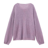 Early Spring 2026 High-End Purple Knitted Sweater Women Wearing Korean Temperament Thin Half Skirt Two Sets