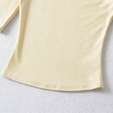 Pure Sleeve T-Shirt Girl Summer Chic Design Sense Slimming Shirt Hottie Elastic Small Top