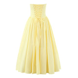 2026 Spring And Autumn New Women's Throb Fish Bone Steel Toco Sling Dress