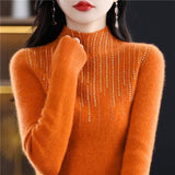 Half-High Collar Sweater Women's Autumn And Winter Thick New Leisure Set Warm Knitting Loose Bottom Shirt Tide