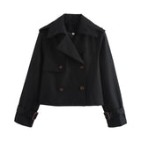 New Four-Color Double-Dbutled Dress For The Fall Of The Loose Wind Coat