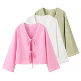 Spring New Women's Women's Dress With Open Shirt Thin Long-Sleeved Top