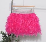 Real Shooting Feather Dress Small Pony Short Skirt Birthday Dress Dress Princess Short Dress 9022