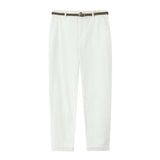 BSK&TRAF Women's Clothing 2025 Summer New Simple Three-Color Woven Belt Casual Pants 2194330