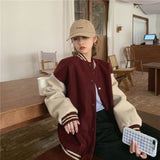 Korean Version Of Retro Baseball Uniform Women's Autumn New Couple Blouse Harajing Wind Girl Fried Street Jacket Jacket Tide