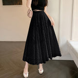 High-Waist Heavy Industry Lace Hollow Fairy Big Swing A-Dress Girl With Sweet A-Word Long Dress 2025 Summer New