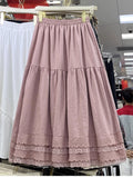 Design Layer Splicing Lace Lace Skirt Dress Half Skirt Women's Autumn And Winter New High-Waisted A-Shaped Skirt