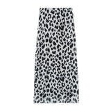 Spring 2025 New Women's Animal Print Pattern Net Tector-Smeared Tsets Half Dress