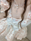(Inside) Small Fresh Broken Flower Yarn Dress Sweet Age Small Man Ponpon Princess Skirt To Collect Thin A Word