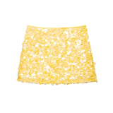 BSK&TRAF Women's Spring 2026 New French Squin Design A-Character High Waist Miniskirt 3920251