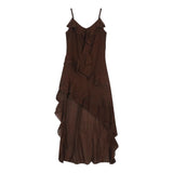 French Beauty Leaves Side Sling Dress Female Summer Temperament Irregular Seaside Vacation Waist A Word Skirt