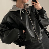 Korean Chic Autumn Retro Zipper Double Pocket Casual Loose Two-Fleety Clothes
