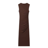 BSK&TRAF Women's Summer 2026 New Fashion Sleeveless Asymmetrical Collared Dress 1026256