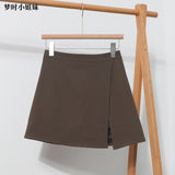 Irregular A-Word Fork High-Waist Skirt Short Skirt Women's Korean Dress Dress Dress 8872