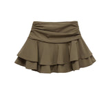 BSK&TRAF Women's Clothing 2025 New Fashion Lotus Side Mid-Rise Skirt 4764500