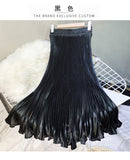 Long Skirt Reflective Bright-Colored Faucian Faere Half-Dress Woman High-Waisted Long Dance Skirt Umbrella