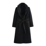 Autumn New Fur Collar Belt Temperament Coat 9225147