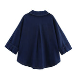 Summer New Wide-Sleeved Shirt 2783781 Wide-Legged High-Waisted Jeans 2881781