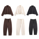 Autumn New Velvet Bomber Jacket 4174674 Trousers 4174675