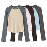 BSK&TRAF Women's Spring 2026 New Fashion Casual Clamming Shoulder Sleeve T T Shirt 5039315