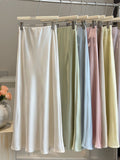 2026 Spring Tall Acetic Acid Luster Faucinated Fishtail Half Skirt Woman High Waist Hanging Feeling A Word The Hips Thin Dress