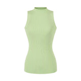 Hottie Fashion High-Collar Knitted Vest 2026 Spring New Slim Slim Net-Sleeve-Less Top