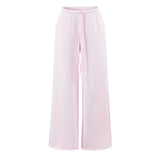 Korean Lazy Sleet Rope Wide Leg Sweatpants Women Summer Comfortable Tight Waist Hanging Feeling Casual Straight Pants
