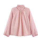 2025 New Women's Fashion Style Elegant Dot Shirt Skirt 5289161