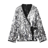 Autumn New Women's Shirt Fashion Solid Color Beads And Uniform V-Neck 3736240
