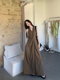 Seaside Vacation French Hanging Neck Sling Dress Women's Summer 2026 New High-End Temperament Waist Dress