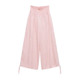 BSK&TRAF Women's Summer 2026 New Overlapping Decoration Can Be Adjusted Down Hissted Shirts