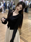 Tea Wear A Set Of Women's Early Autumn High-Grade Temperament Long-Sleeved Top Skirt Half-Dress Fashion Two Sets