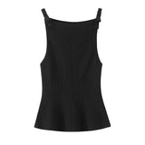 BSK&TRAF Women's Clothing 2025 Summer New Pure Lust, Short Skirt Hem Bow Top 2606777