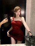 Hottie Style Sexy Short Skirt Sweet Spicy Chest Thin Trend Folding Body-Body-Scuffed Dress Autumn Woman