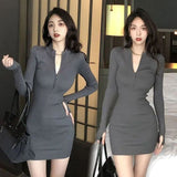 Thai Hottie Pure Desire Zipper Long Sleeve 2025 New Dress Tight Waist Spring Autumn And Winter Bottom Skirt