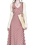Small Retro Lattice Thin Design Dress Wearing A Neck Dress Beautiful Seaside Holiday Set Woman