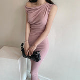 Xia New Korean Version Of The Folding Thin Dress Bag With The Ass To The Waist And Back Comfortable Heart Dress Bottom Dress