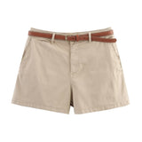 BSK&TRAF Women's Summer 2026 New Street Fashion Belt Casual Shorts 2943898