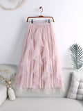 Vintage 100-Fold Dress Irregular Thin A Sub-Net Dress 2025 Spring New Long Skirt Women's Summer