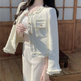 In 2025, The New Spring And Autumn White Small Scented Coat Female Famous Lady Is Particularly Designed To Feel Short Top