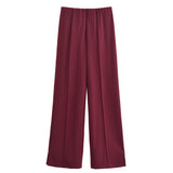 Autumn New Double-Sided Round Collar Blouse 3641859 Elastic Casual Trousers 3641860