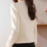 Spring And Autumn 2025 New Small Fragrant Coat High-End Casual Short Coat Ocean Collar Collar Top Woman