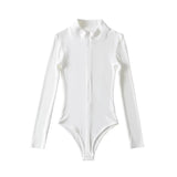 Spring And Autumn Long-Sleeved Blouse Solid Zipper Long-Sleeved New T-Shirt