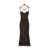 BSK&TRAF Women's Summer 2026 New French Fashion Heavy Industry Fish Bone Steel Embroidery Dress Suspension
