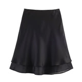BSK&TRAF Women's Spring 2026 New Commuting Fing-Faced Chiffin Chiffin Mid-Skin