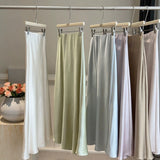 2026 Spring Tall Acetic Acid Luster Faucinated Fishtail Half Skirt Woman High Waist Hanging Feeling A Word The Hips Thin Dress
