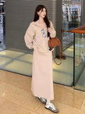 Early Autumn Han Wears A Suit In Early Autumn 2026 New Women's Casual Jersey Hanging Neck Vest Skirt Two Sets