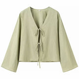 Spring New Women's Women's Dress With Open Shirt Thin Long-Sleeved Top